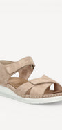 DAMES OPEN SCHOENEN-Beige suède/nubuck