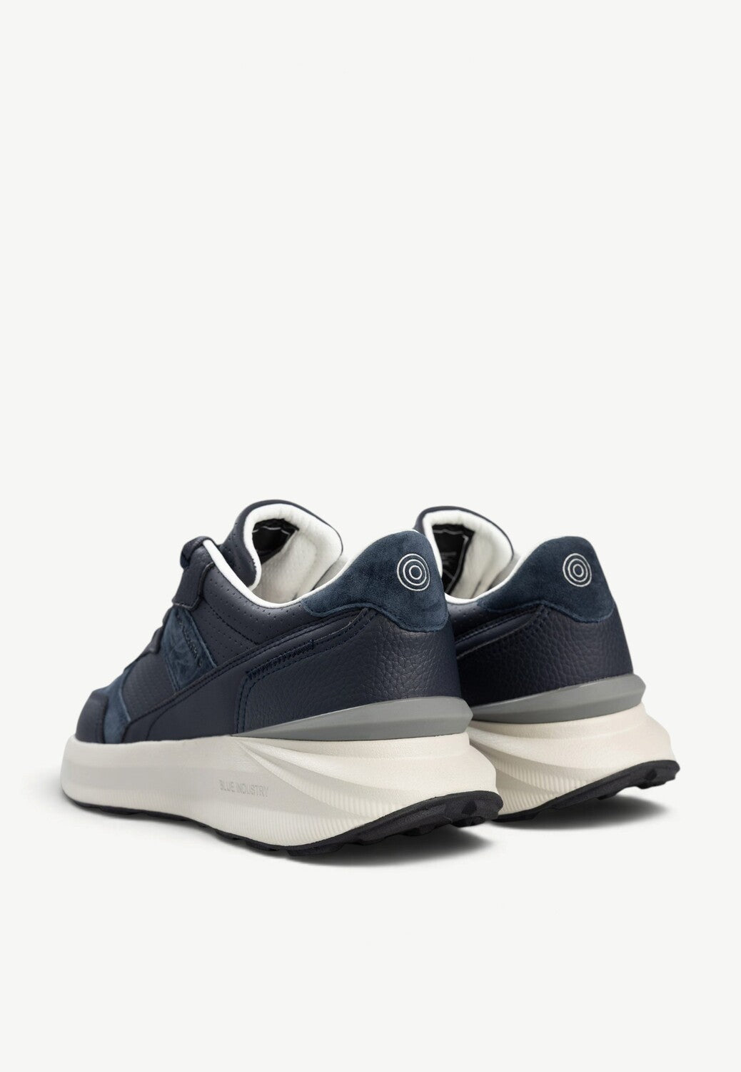 Heren veterschoenen-Blauw leer