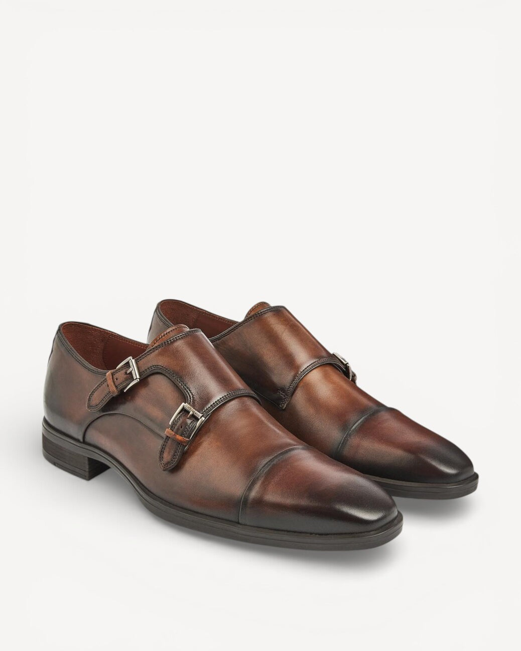 Heren veterschoenen-Bruin leer