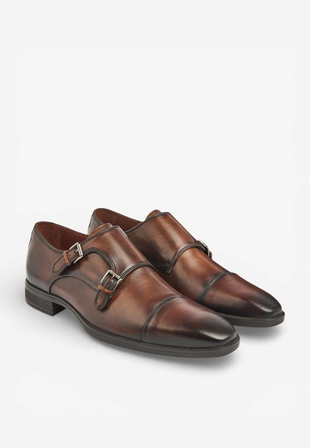 Heren veterschoenen-Bruin leer