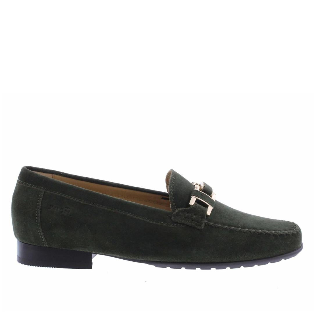 DAMES INSTAPSCHOENEN-Groen suède/nubuck