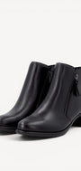 DAMES BOOTS+KORT LAARS-Zwart leer