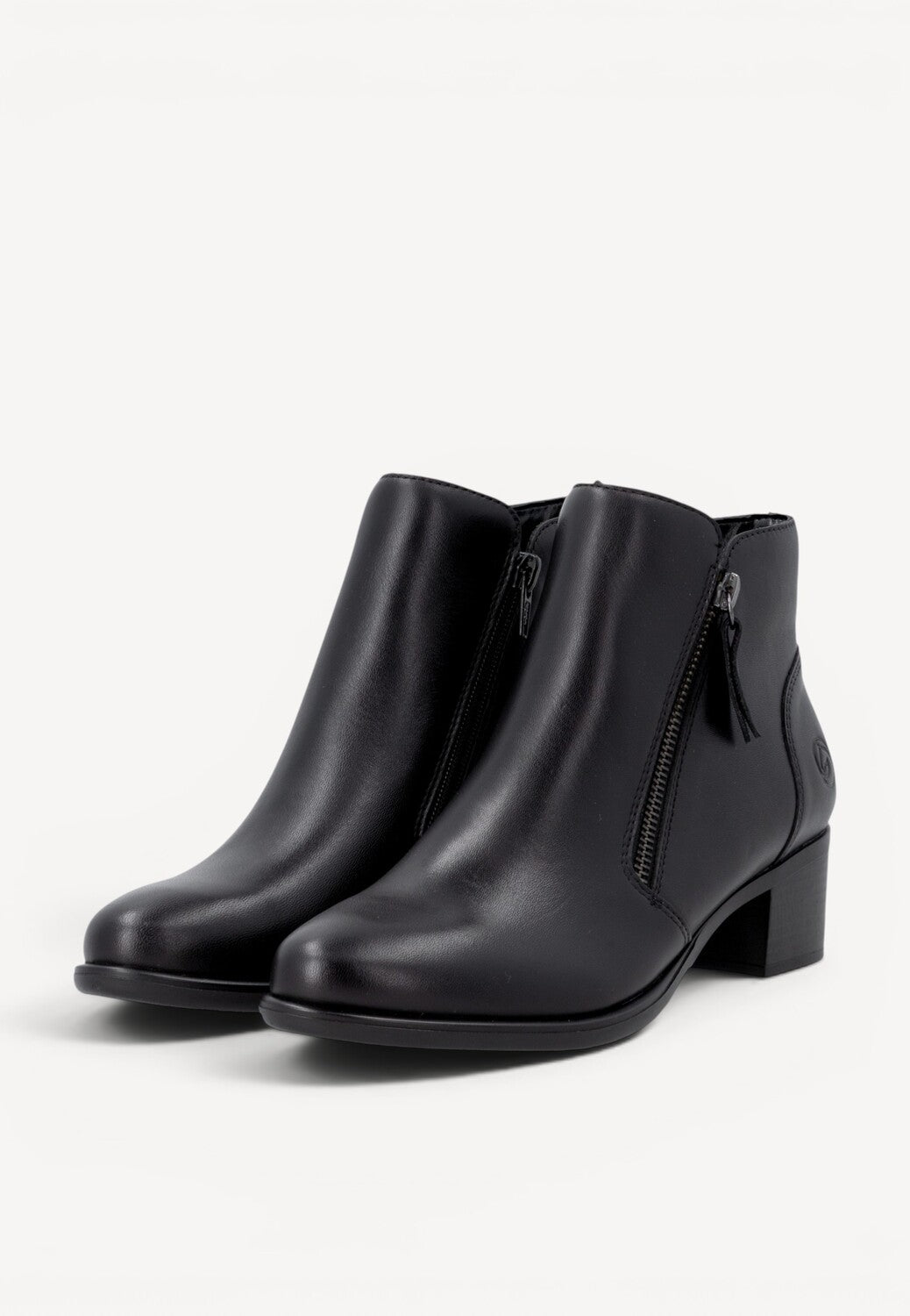 DAMES BOOTS+KORT LAARS-Zwart leer