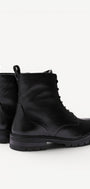 DAMES BOOTS+KORT LAARS-Zwart leer
