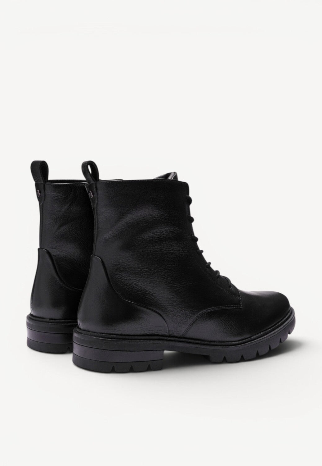 DAMES BOOTS+KORT LAARS-Zwart leer