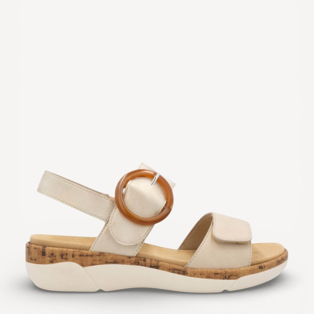 DAMES OPEN SCHOENEN-Beige suède/nubuck