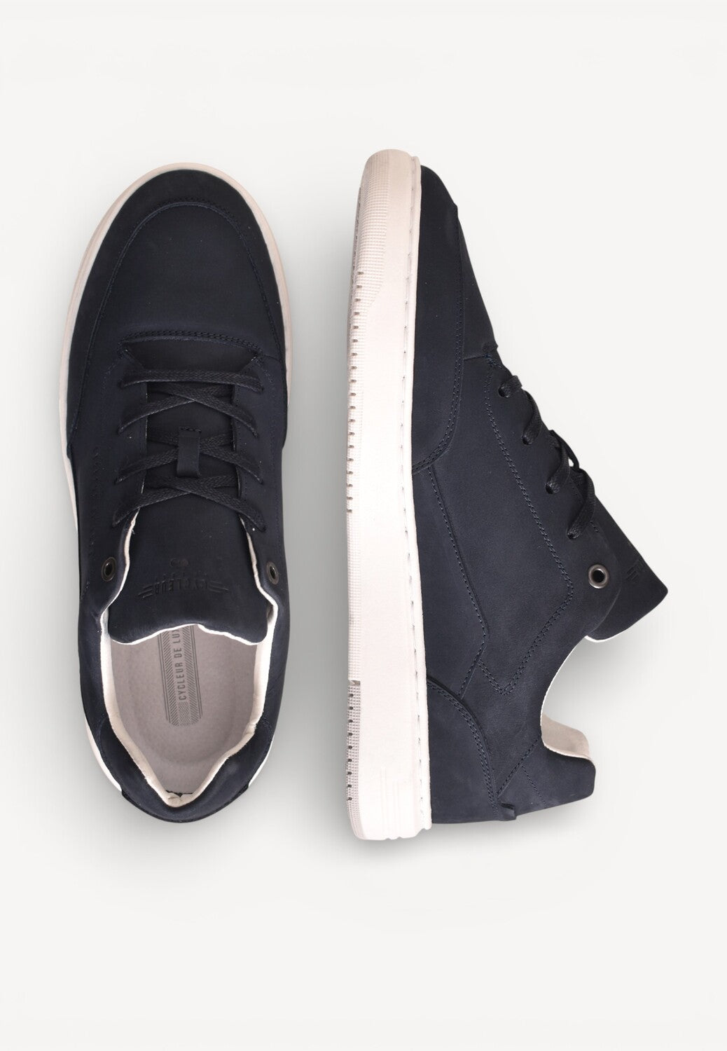 Heren veterschoenen-Blauw suède/nubuck