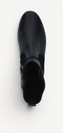 DAMES BOOTS+KORT LAARS-Zwart leer