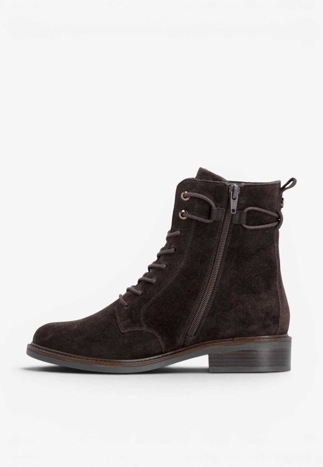 DAMES BOOTS+KORT LAARS-Bruin suède