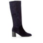 DAMESLAARS LANG/HALFHOOG-Blauw suède/nubuck