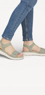 DAMES OPEN SCHOENEN-Groen suède/nubuck