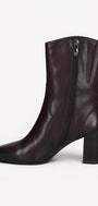 DAMES BOOTS+KORT LAARS-Bruin leer