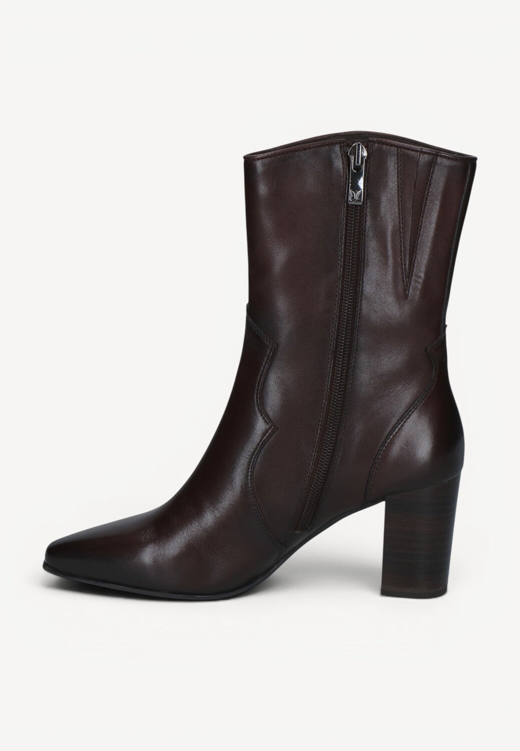 DAMES BOOTS+KORT LAARS-Bruin leer