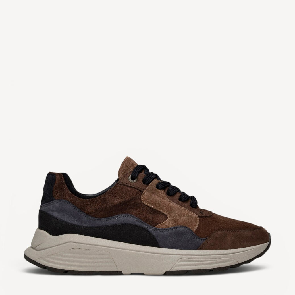 Heren veterschoenen-Bruin combi kleur