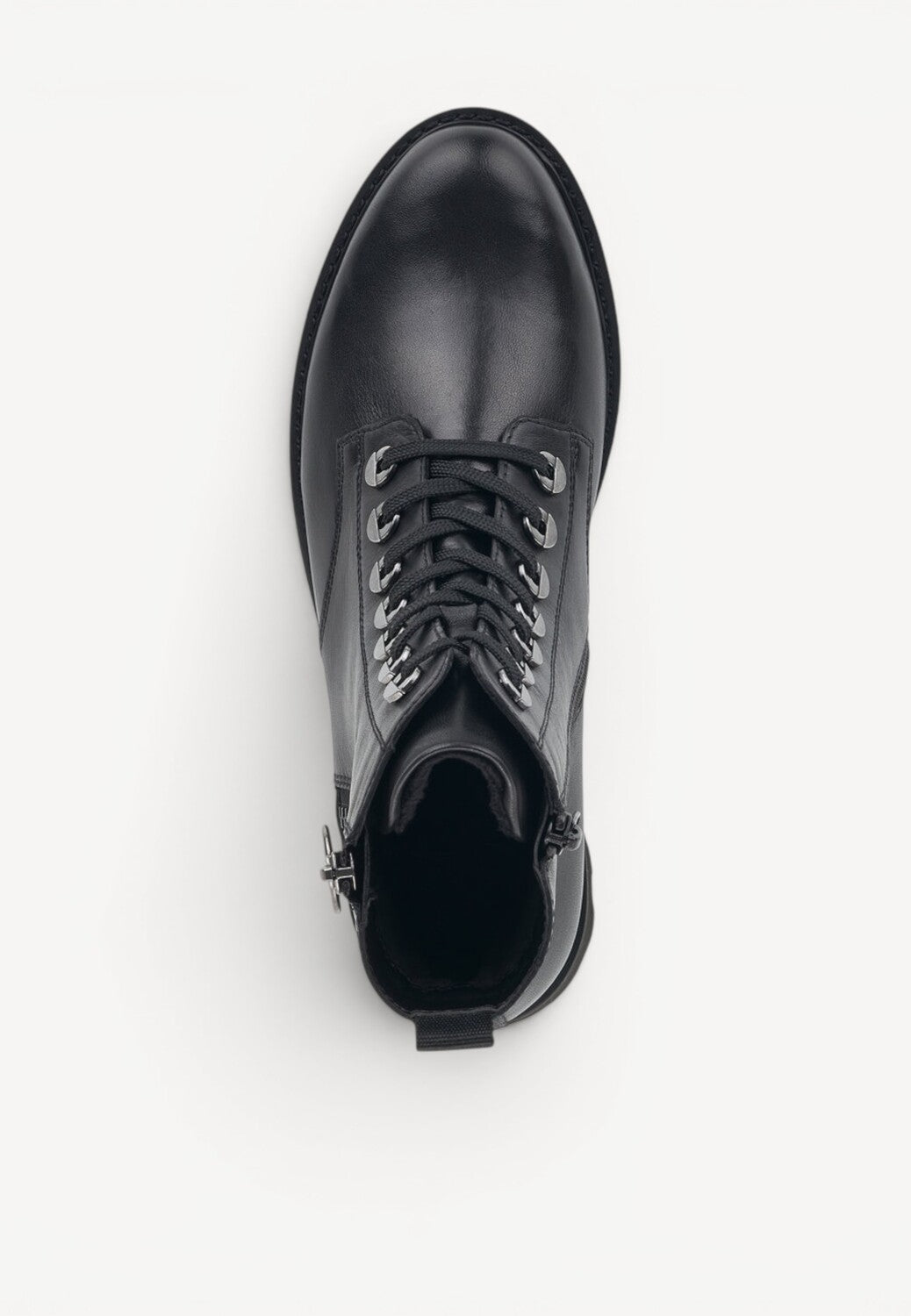 DAMES BOOTS+KORT LAARS-Zwart leer