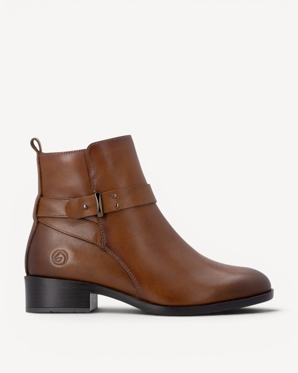 DAMES BOOTS+KORT LAARS-Bruin leer