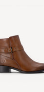 DAMES BOOTS+KORT LAARS-Bruin leer