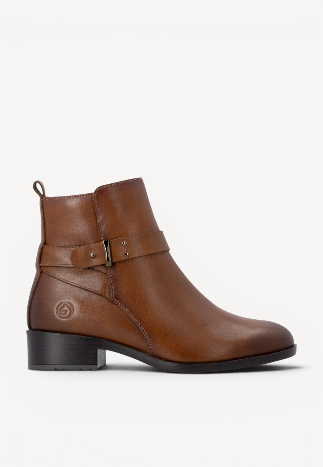 DAMES BOOTS+KORT LAARS-Bruin leer