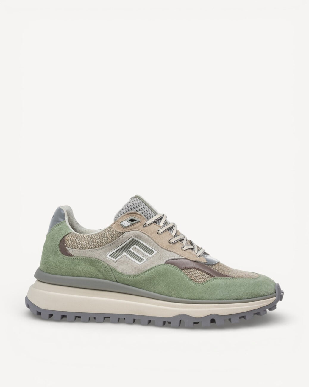 Heren veterschoenen-Groen combi kleur