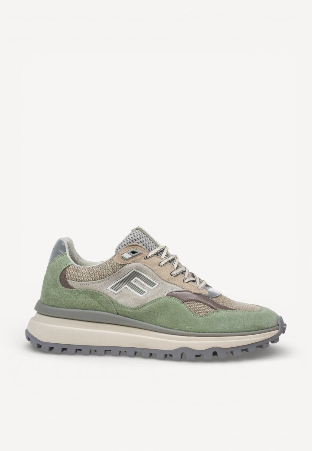 Heren veterschoenen-Groen combi kleur