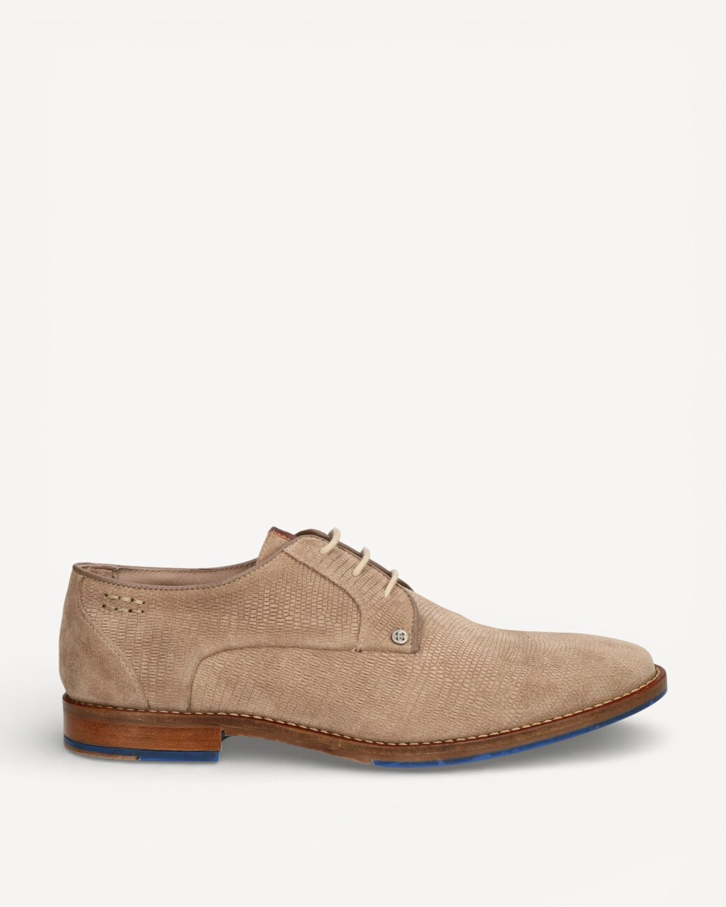 Heren veterschoenen-Beige suède/nubuck