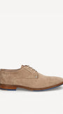 Heren veterschoenen-Beige suède/nubuck