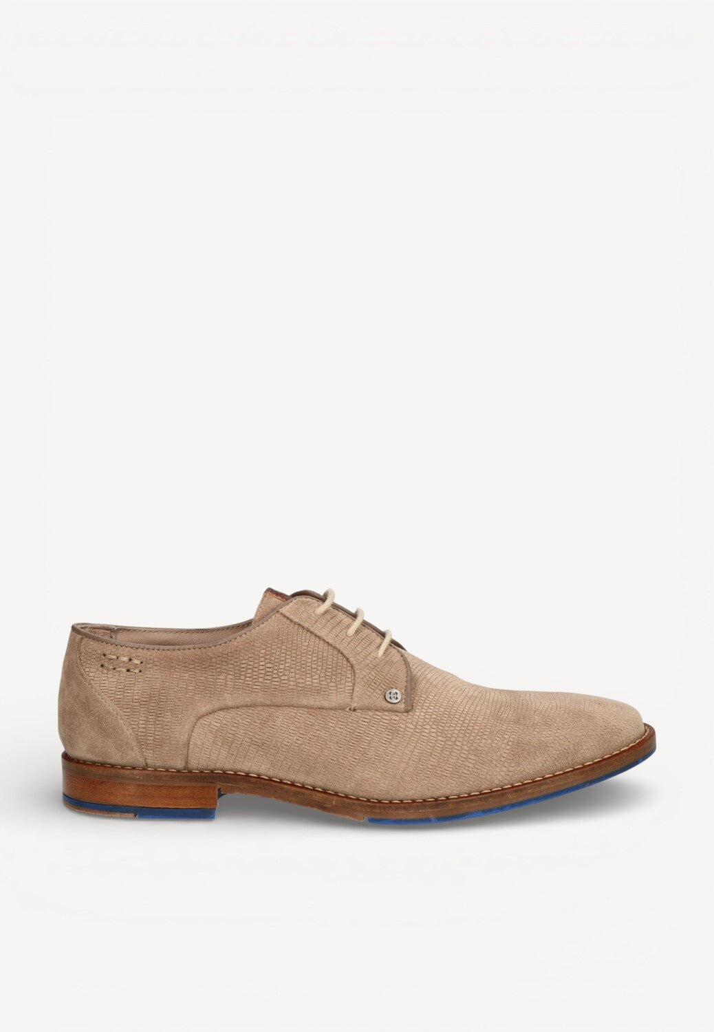 Heren veterschoenen-Beige suède/nubuck