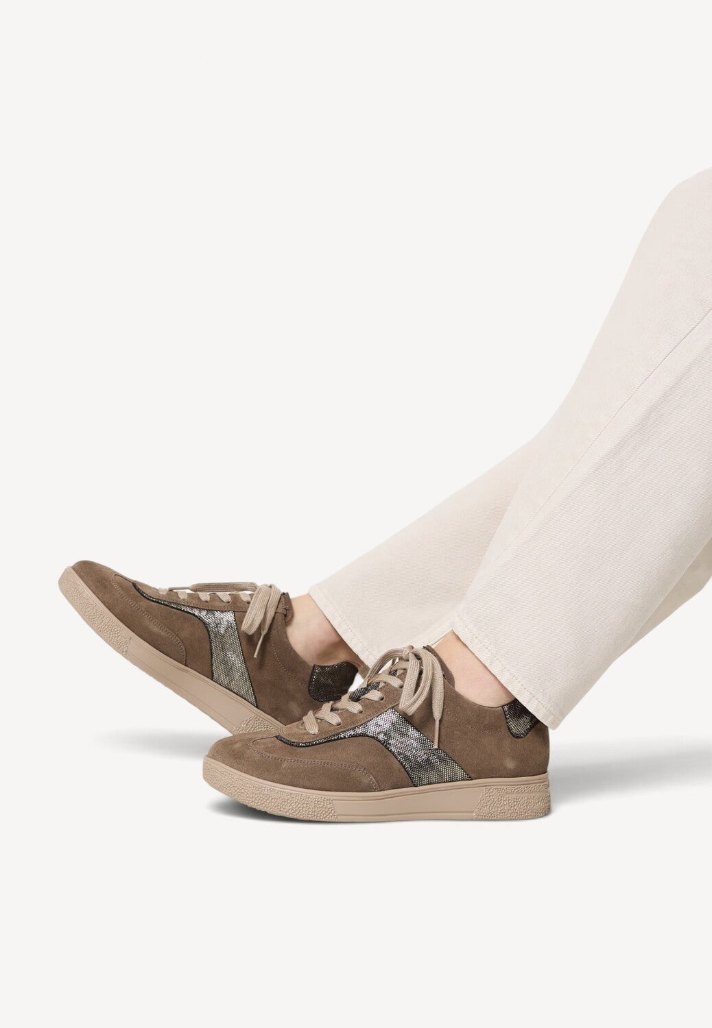 DAMES SPORTIEVE VETERSCHO-Beige suède/nubuck