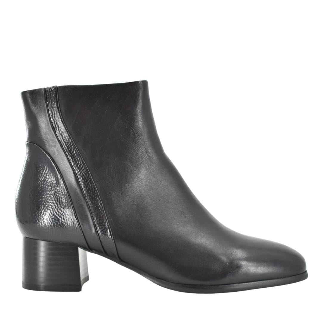 DAMES BOOTS+KORT LAARS-Zwart leer