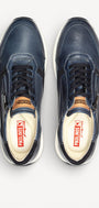 Heren veterschoenen-Blauw leer