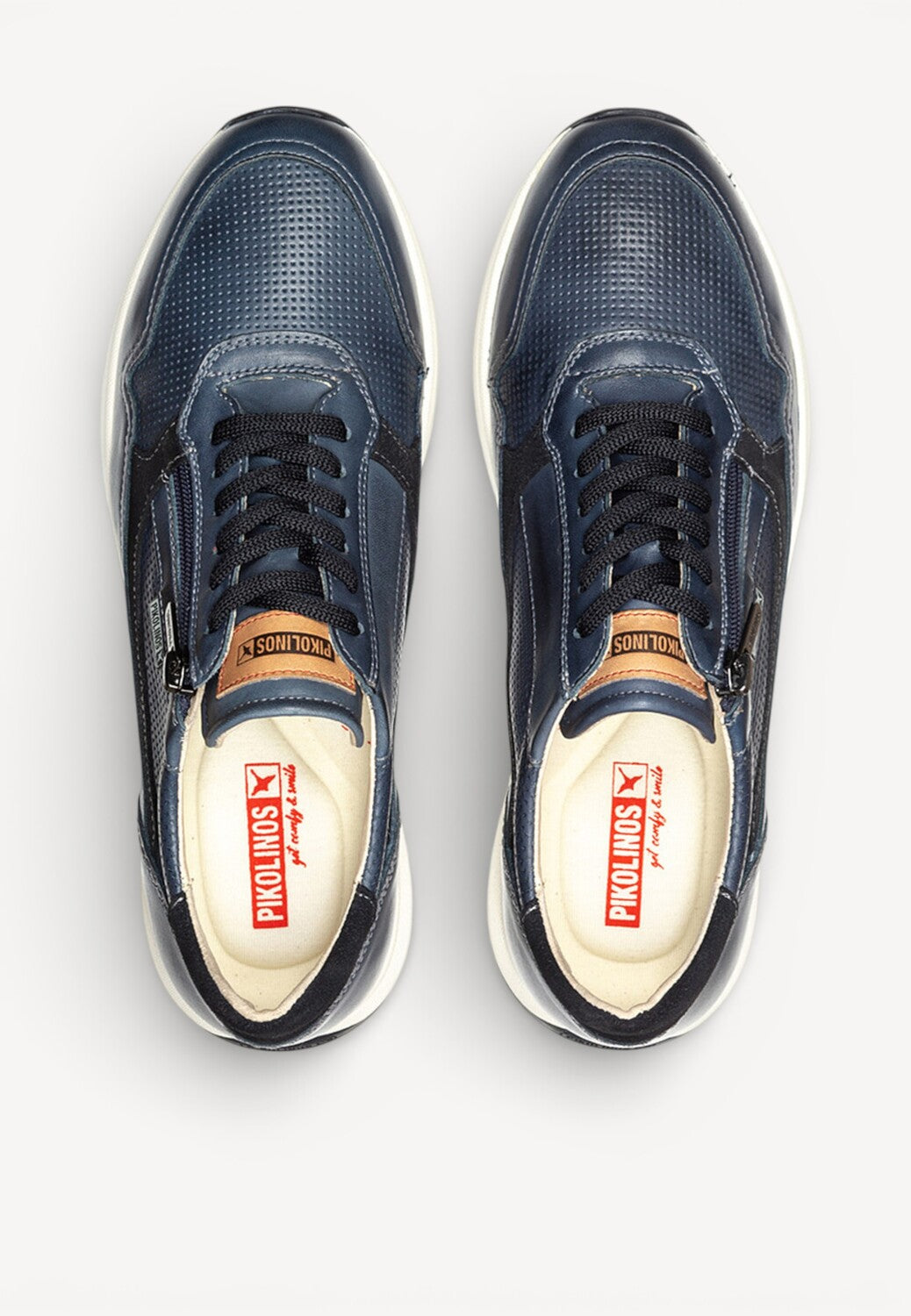 Heren veterschoenen-Blauw leer
