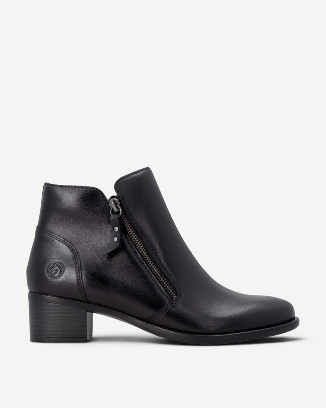 DAMES BOOTS+KORT LAARS-Zwart leer