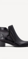 DAMES BOOTS+KORT LAARS-Zwart leer