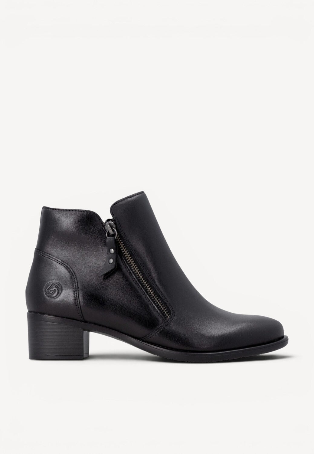 DAMES BOOTS+KORT LAARS-Zwart leer