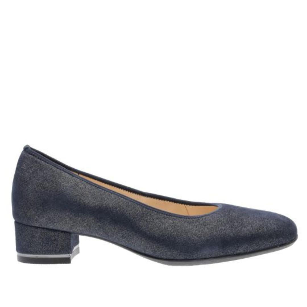 BALLERINAS + PUMPS-Blauw suède/nubuck