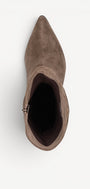 DAMESLAARS LANG/HALFHOOG-Beige suède/nubuck