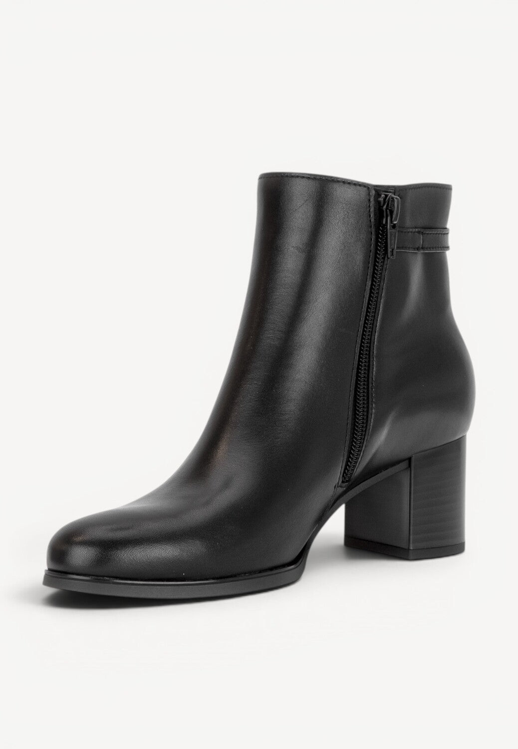 DAMES BOOTS+KORT LAARS-Zwart leer