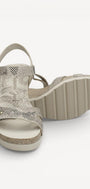DAMES OPEN SCHOENEN-Beige leer