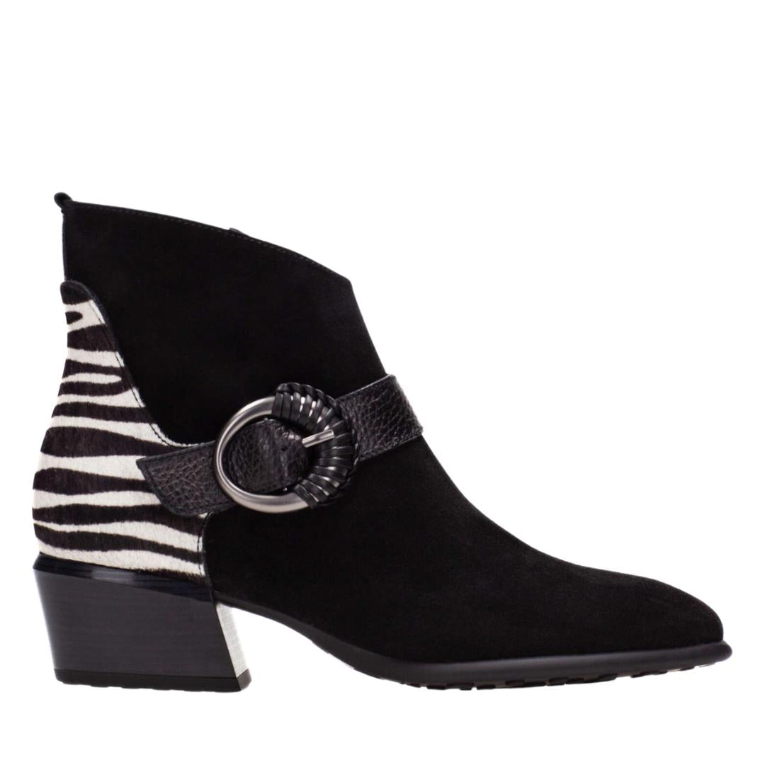 DAMES BOOTS+KORT LAARS-Zwart suède