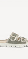 DAMES OPEN SCHOENEN-Groen suède/nubuck