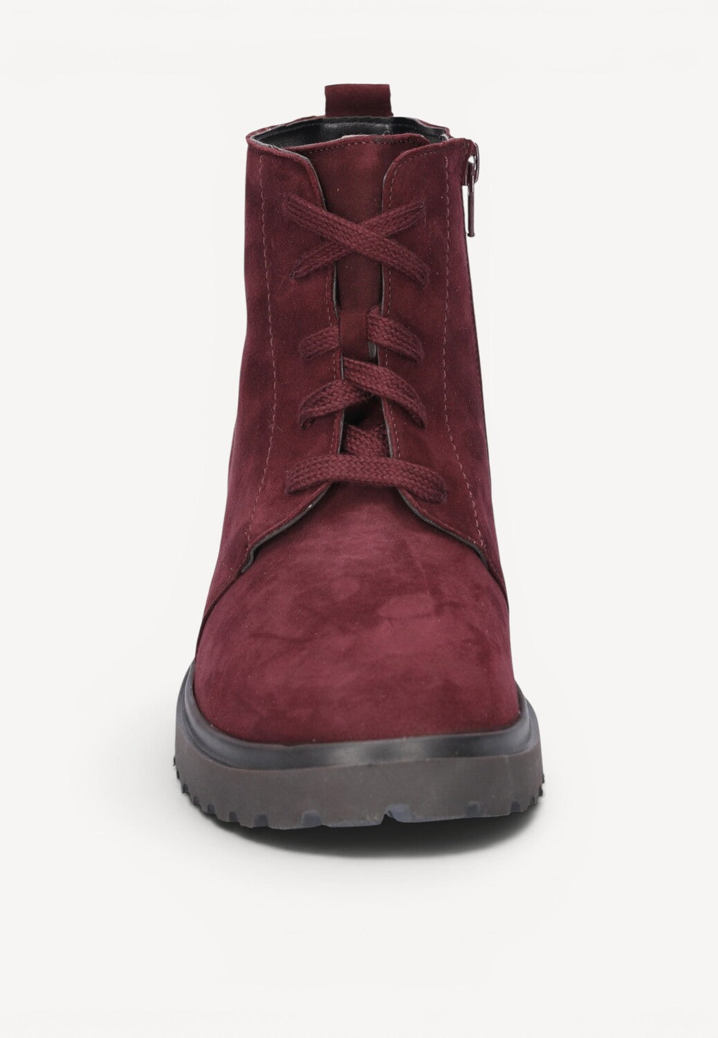 DAMES BOOTS+KORT LAARS-Rood suède/nubuck