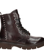 DAMES BOOTS+KORT LAARS-Bruin leer