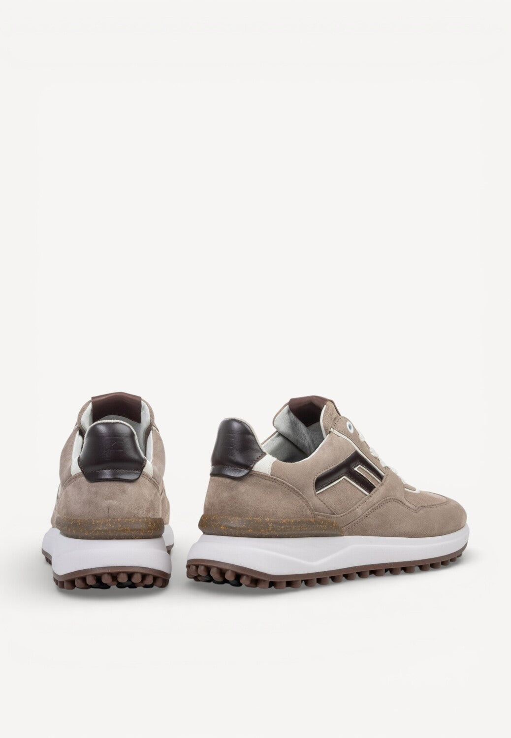 Heren veterschoenen-Beige suède/nubuck