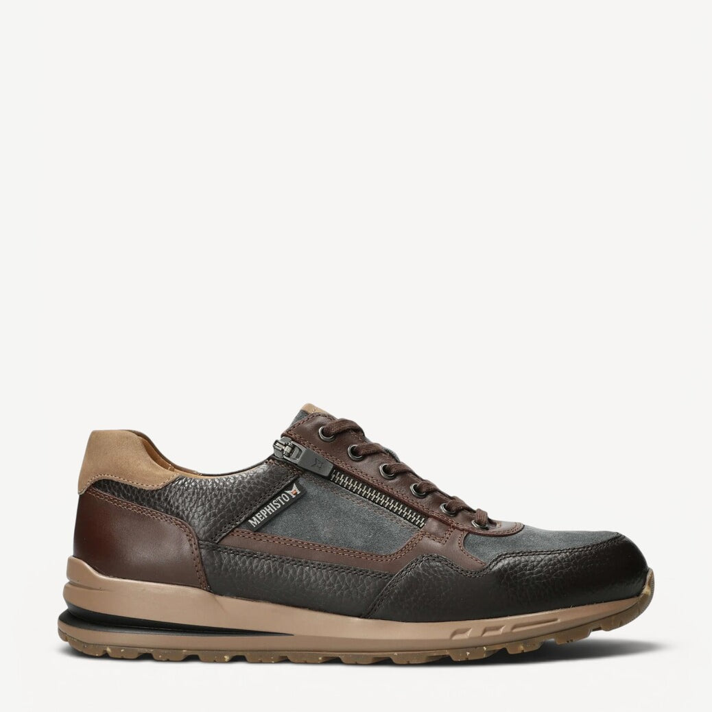 Heren veterschoenen-Bruin combi kleur