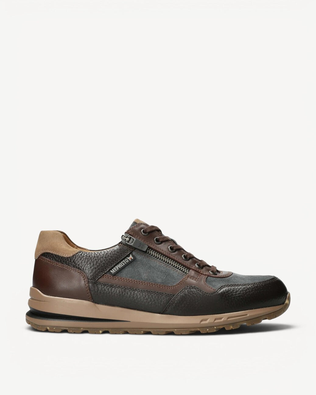 Heren veterschoenen-Bruin combi kleur