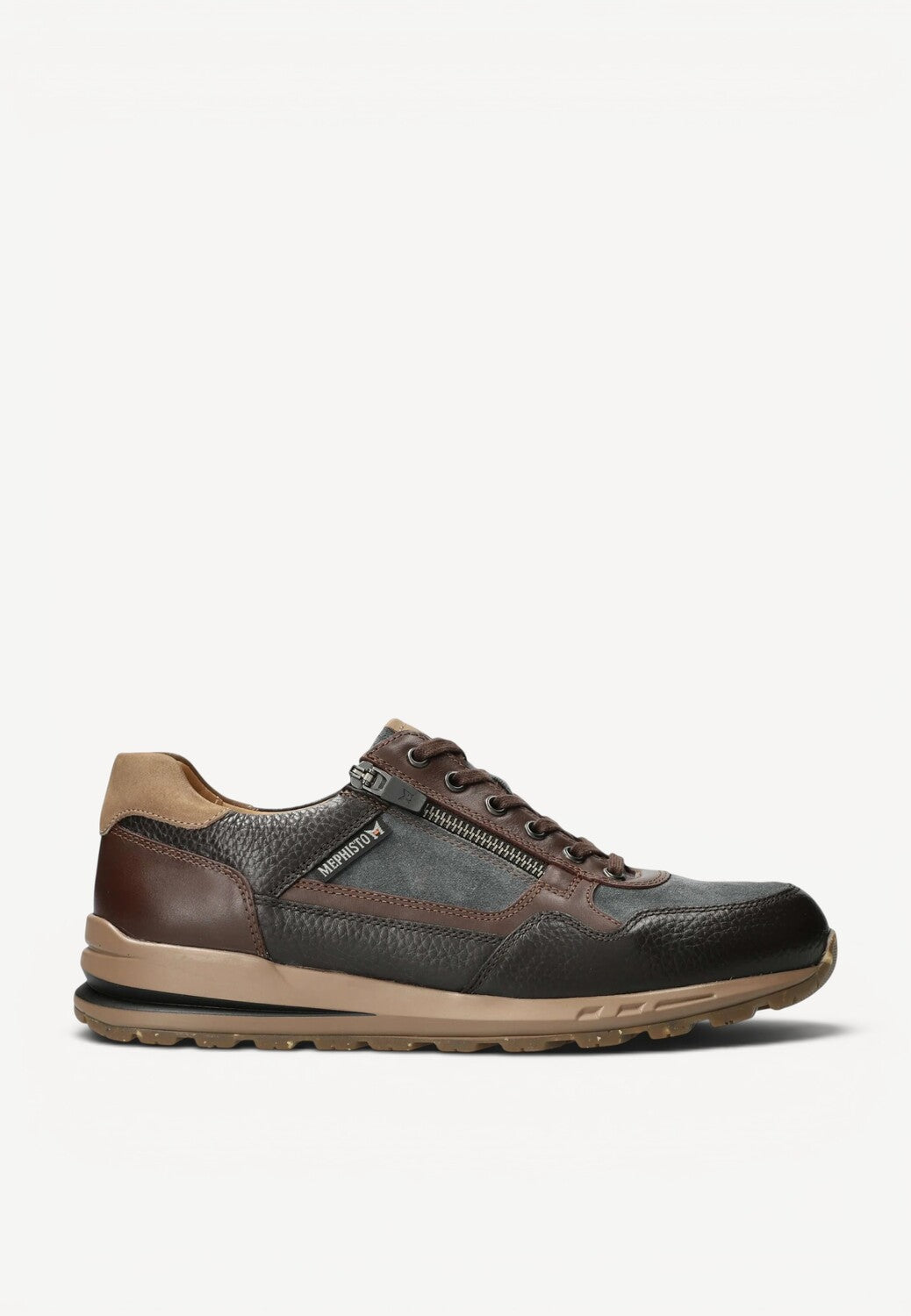 Heren veterschoenen-Bruin combi kleur
