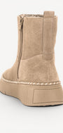 DAMES BOOTS+KORT LAARS-Beige suède/nubuck