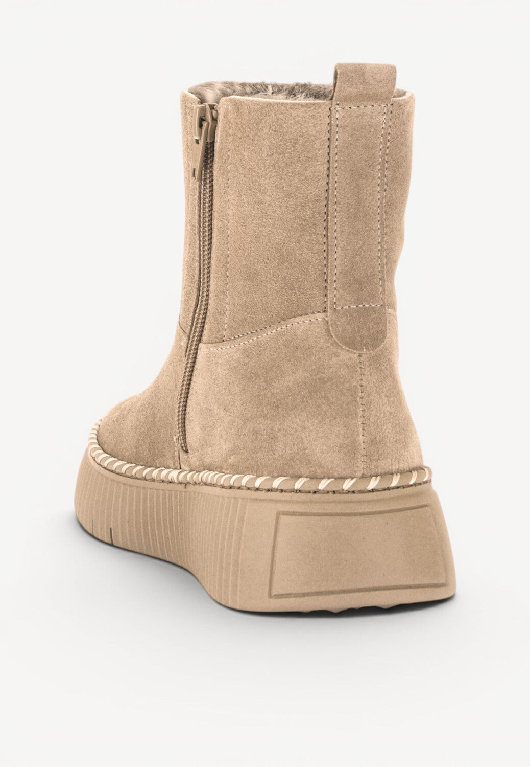 DAMES BOOTS+KORT LAARS-Beige suède/nubuck
