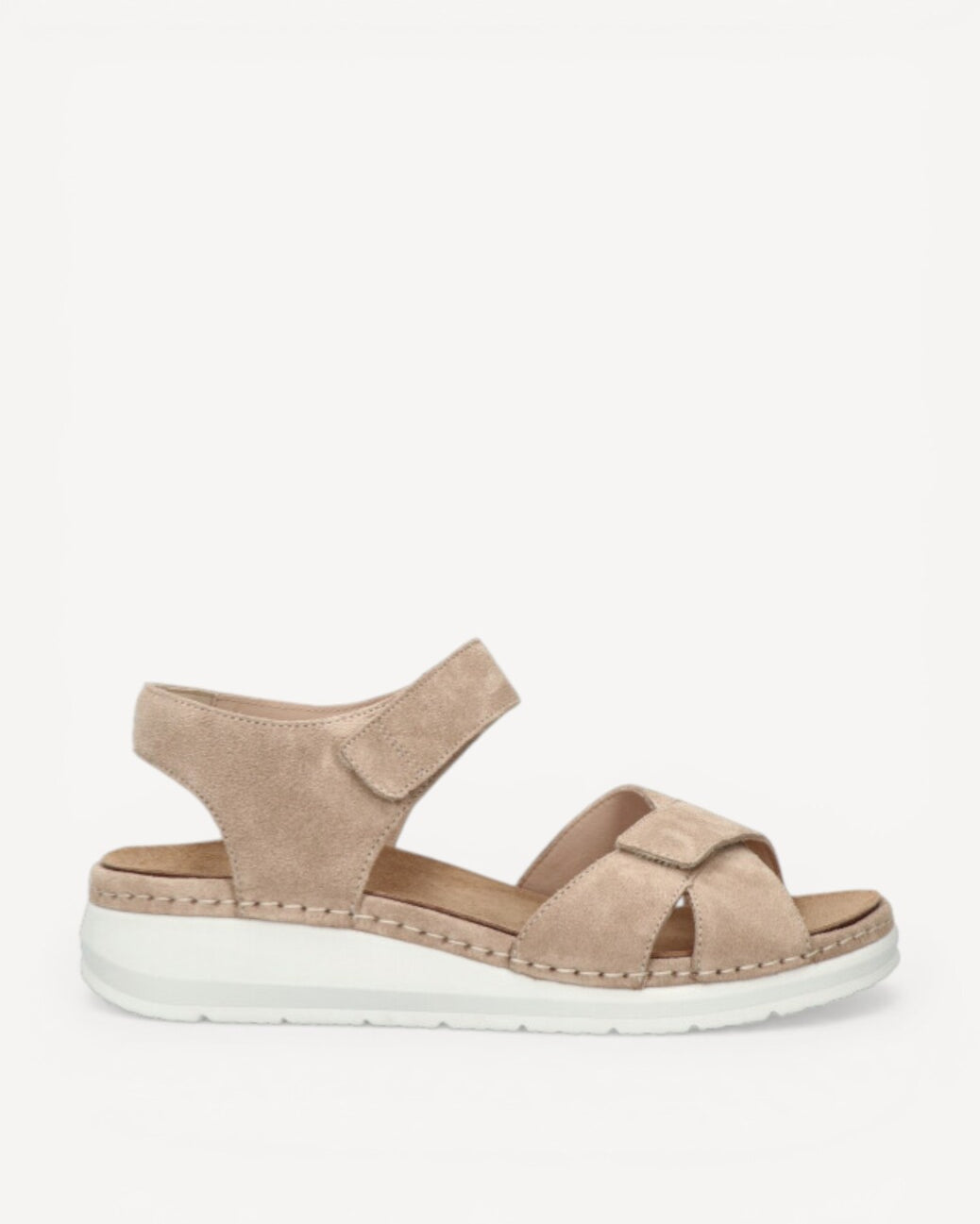 DAMES OPEN SCHOENEN-Beige suède/nubuck