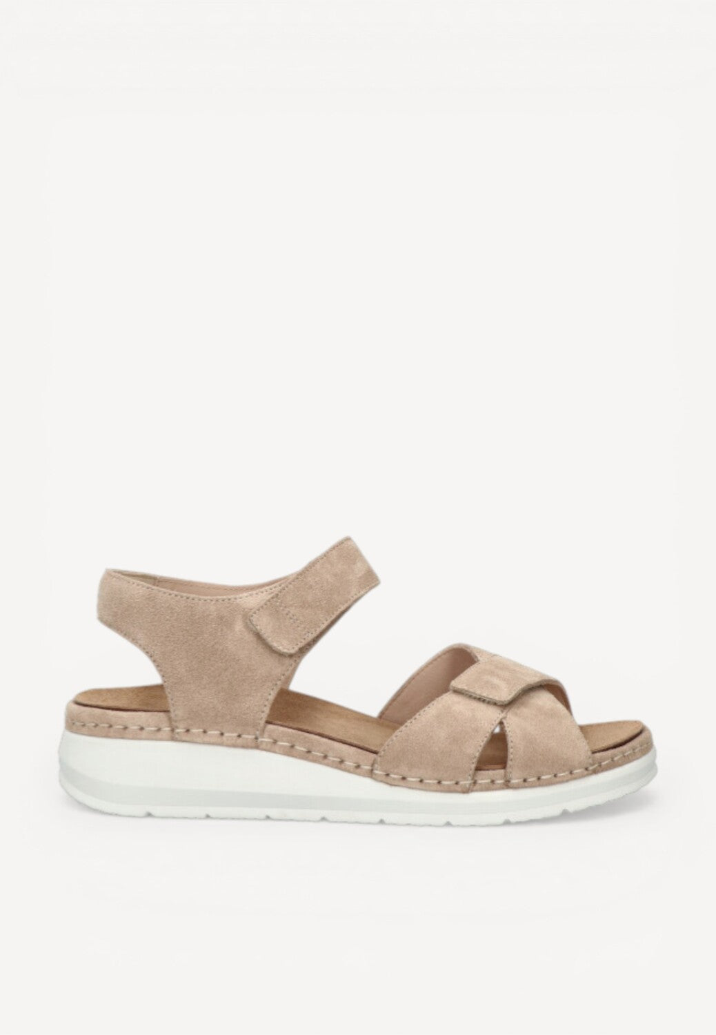 DAMES OPEN SCHOENEN-Beige suède/nubuck